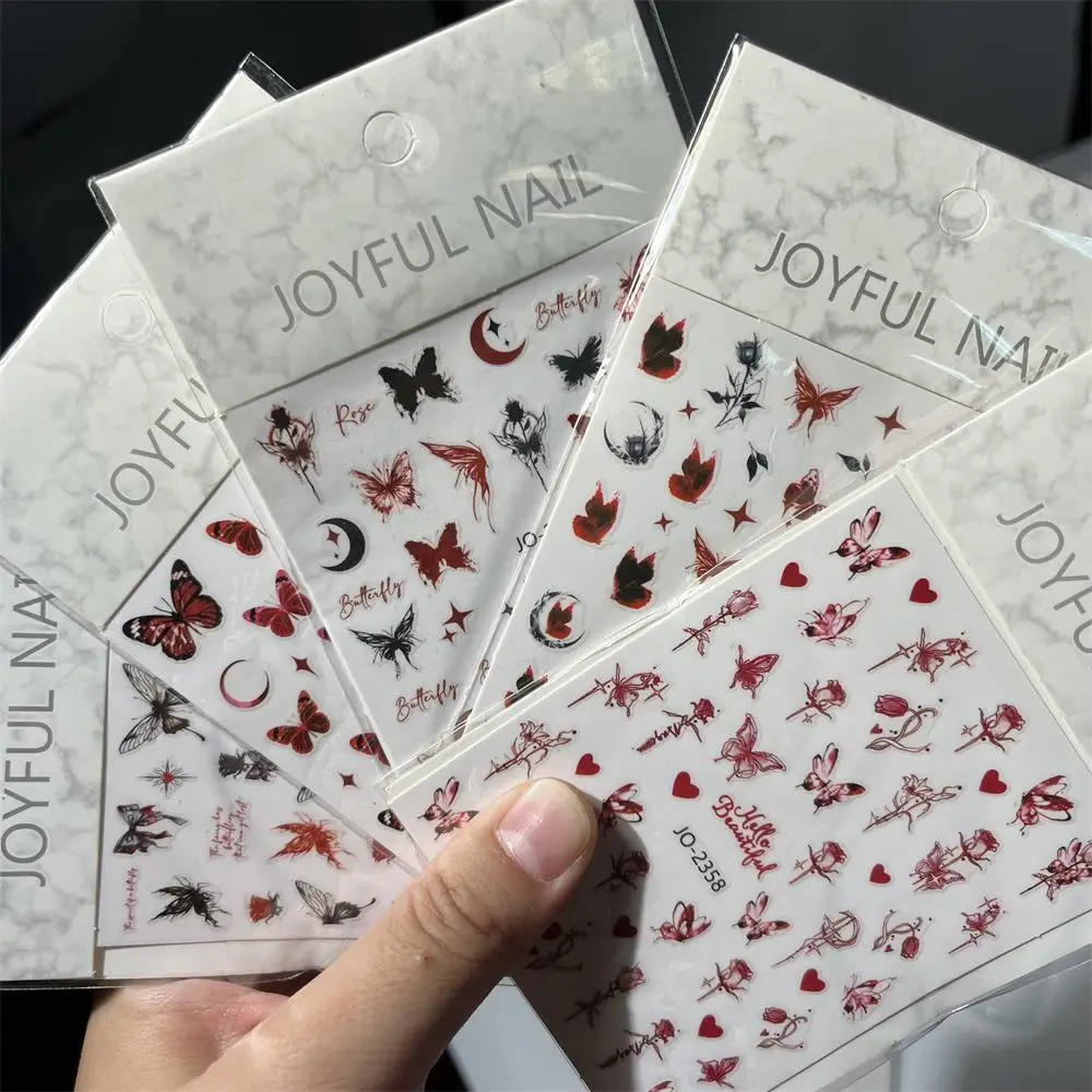 Black Red Butterfly 3D Nails Stickers Dark Style Stars Moon Rose Flower Sliders Hollow Out Line Design Manicure DIY Nail Wraps *
Black Red Butterfly 3D Nails Stickers Dark Style Stars Moon Rose Flower Sliders Hollow Out Line Design Manicure DIY Nail Wraps *