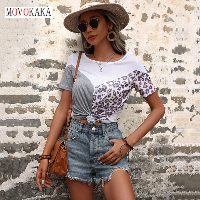 MOVOKAKA Fashion Woman T-shirts Summer Holiday Casual Tops Short Sleeve Loose T-shirt O Neck Leopard Printing T Shirt Women 2022
MOVOKAKA Fashion Woman T-shirts Summer Holiday Casual Tops Short Sleeve Loose T-shirt O Neck Leopard Printing T Shirt Women 2022