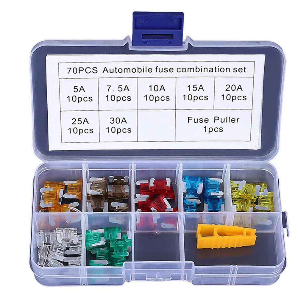 70pcs Car Fuses 5A 7.5A 10A 15A 20A 25A 30A Amp With Box Clip Assortment Auto Blade Type Fuse Set Truck Auto Fuse Set Fuse Pulle
70pcs Car Fuses 5A 7.5A 10A 15A 20A 25A 30A Amp With Box Clip Assortment Auto Blade Type Fuse Set Truck Auto Fuse Set Fuse Pulle