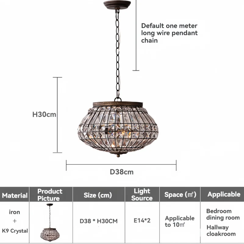 Винтажный хрустальный подвесной светильник Artpad
Винтажный хрустальный подвесной светильник Artpad
