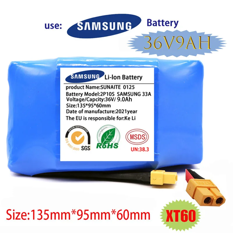 Genuine Electric Self Balancing Scooter Hover Board Unicycle for 36V Battery 9000mAh 9.0Ah Rechargeable Lithium Ion Battery Pack
Genuine Electric Self Balancing Scooter Hover Board Unicycle for 36V Battery 9000mAh 9.0Ah Rechargeable Lithium Ion Battery Pack