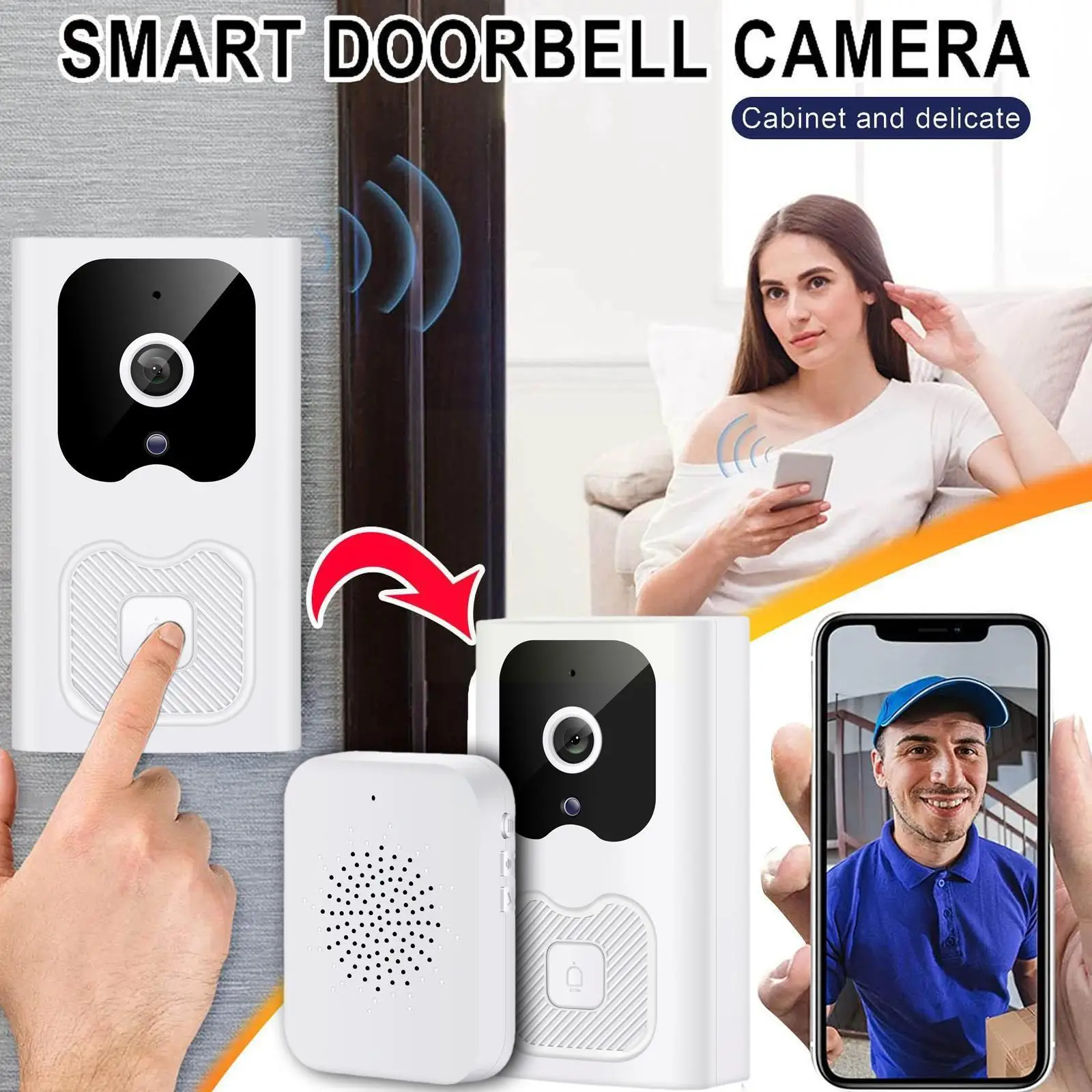 X6 Wireless Wifi Video Doorbell Mobile Phone App Battery Doorbell Monitoring Motion Voice Intercom Waterproof Detection W2s8
X6 Wireless Wifi Video Doorbell Mobile Phone App Battery Doorbell Monitoring Motion Voice Intercom Waterproof Detection W2s8