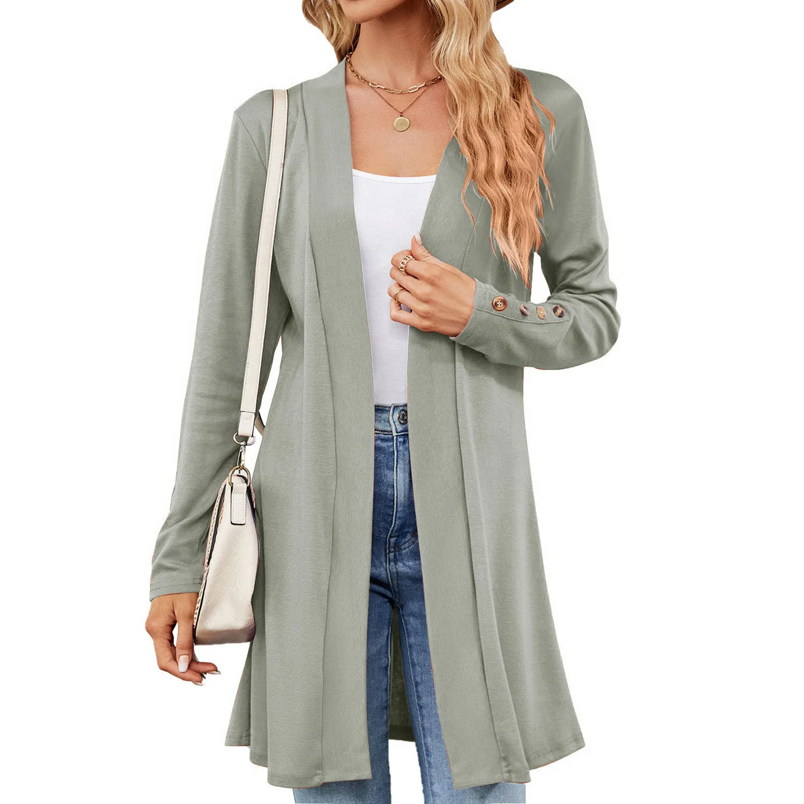 New Arrival Casual Lightweight Long Sleeve Cardigan for Women Solid Soft Drape Open Front Coat Female Outfits 2023 Fall Clothes
New Arrival Casual Lightweight Long Sleeve Cardigan for Women Solid Soft Drape Open Front Coat Female Outfits 2023 Fall Clothes