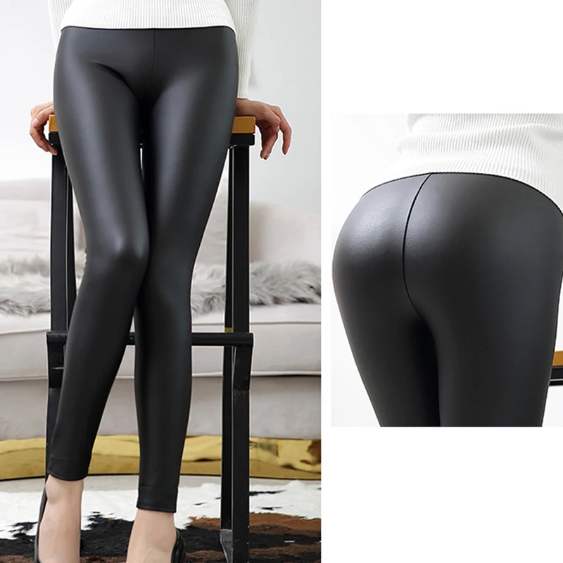 High Quality Matte PU Faux Leather Pants Women Winter Female High Waist Elastic Pu Leather Stretch Slim Women Pencil Pants
High Quality Matte PU Faux Leather Pants Women Winter Female High Waist Elastic Pu Leather Stretch Slim Women Pencil Pants