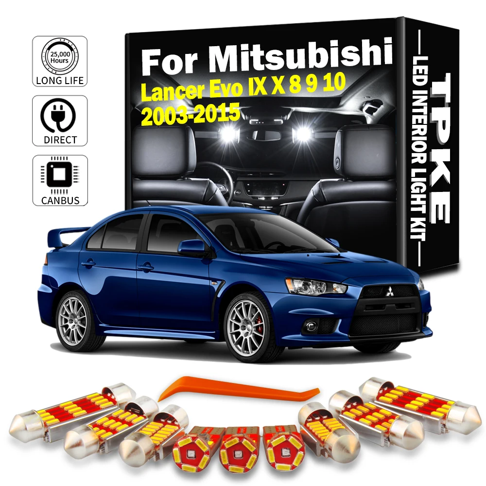 TPKE 8Pcs LED Interior Map Dome Light Kit For Mitsubishi Lancer Evo IX X 8 9 10 2003-2013 2014 2015 Led Bulbs Canbus No Error
TPKE 8Pcs LED Interior Map Dome Light Kit For Mitsubishi Lancer Evo IX X 8 9 10 2003-2013 2014 2015 Led Bulbs Canbus No Error