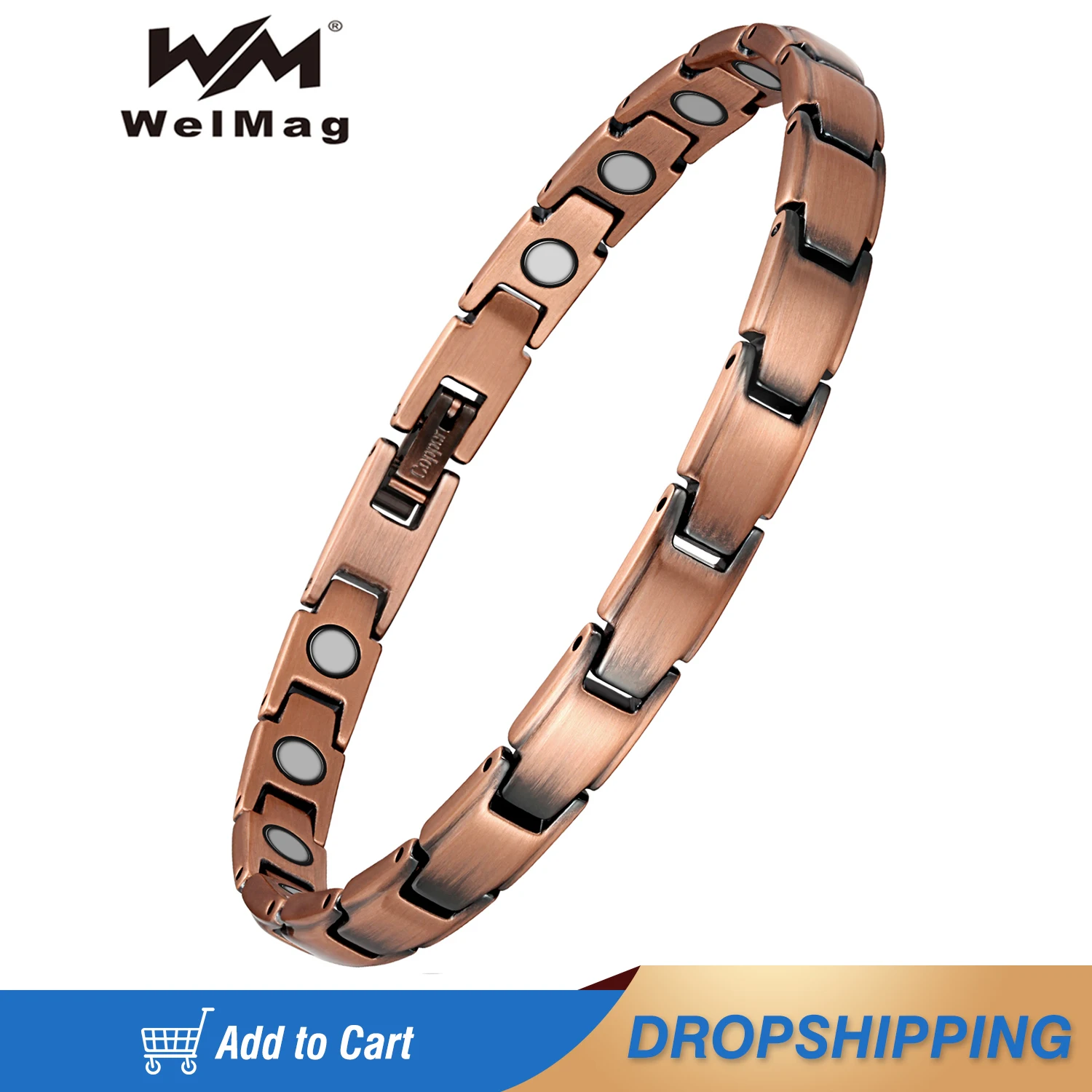 Welmag Fashion Elegant Copper Magnetic Bracelets for Couples Therapy Row Magnets Hand Link Chain Adjustable Jewelry Sets
Welmag Fashion Elegant Copper Magnetic Bracelets for Couples Therapy Row Magnets Hand Link Chain Adjustable Jewelry Sets