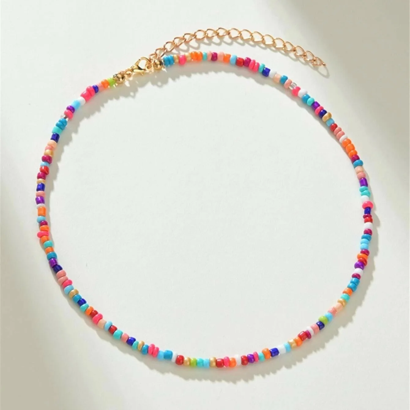 

Simple Seed Beads Strand Choker Necklace Women String Collar Charm Colorful Handmade Bohemia Collier Femme Jewelry Gift