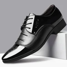 

2022 Spring New Men's Lace-up Casual Shoes Men's Black Leather Shoes Business Dress Shoes Buty Męskie Wizytowe