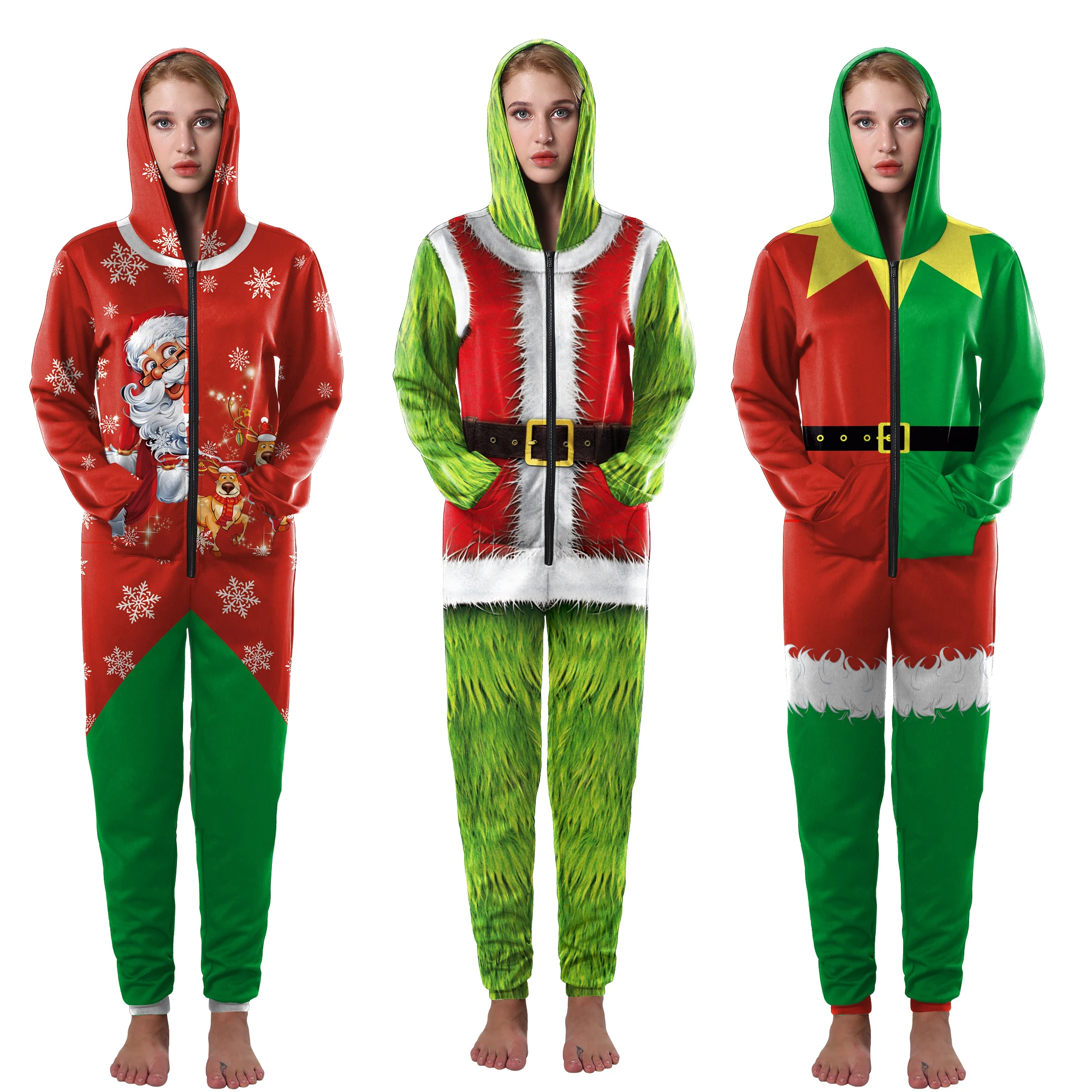 Christmas Adult Warm Hoodies Women Jumpsuits 3D Printed Rompers Loose Zipper Bodysuits Halloween Cosplay Pajamas Party Outfit
Christmas Adult Warm Hoodies Women Jumpsuits 3D Printed Rompers Loose Zipper Bodysuits Halloween Cosplay Pajamas Party Outfit