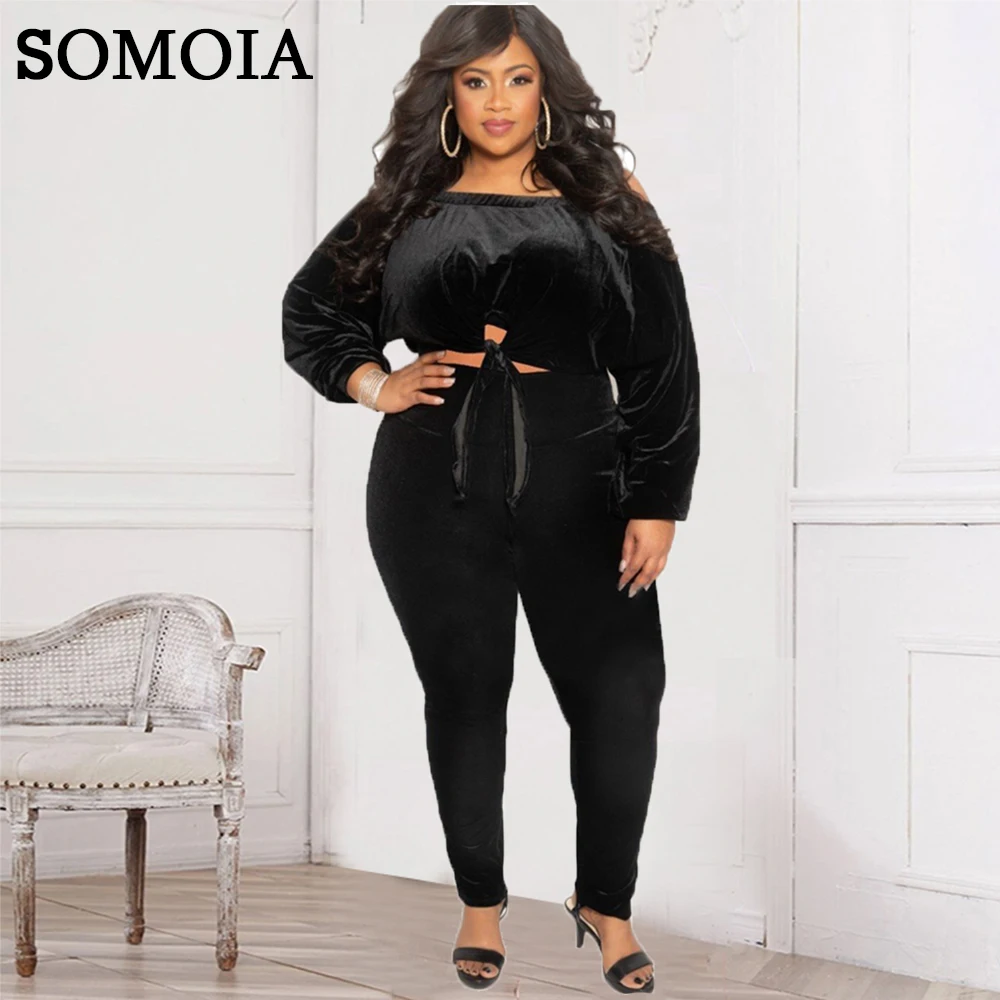 Plus Size Women's Clothing XL-5XL Sexy Slash Neck Matching Sets Crop Tops Fashion Two Piece Set Woman Clothes Casual Outfits
Plus Size Women's Clothing XL-5XL Sexy Slash Neck Matching Sets Crop Tops Fashion Two Piece Set Woman Clothes Casual Outfits