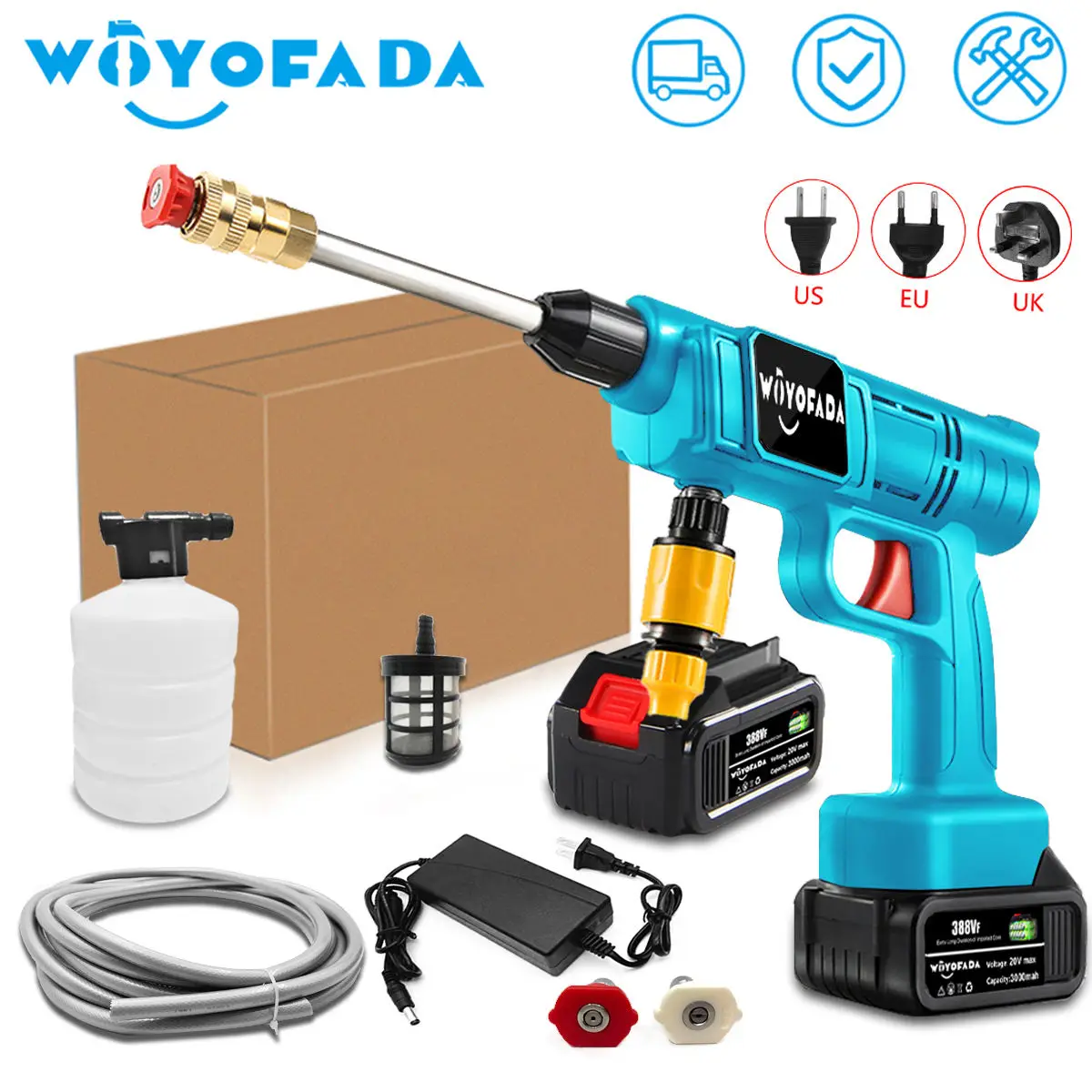 High Pressure Cleaner Car Washer Portable Washing Machine Pressure Water Gun Foam Lance EU Rechargeable for Makita 18V Battery
High Pressure Cleaner Car Washer Portable Washing Machine Pressure Water Gun Foam Lance EU Rechargeable for Makita 18V Battery