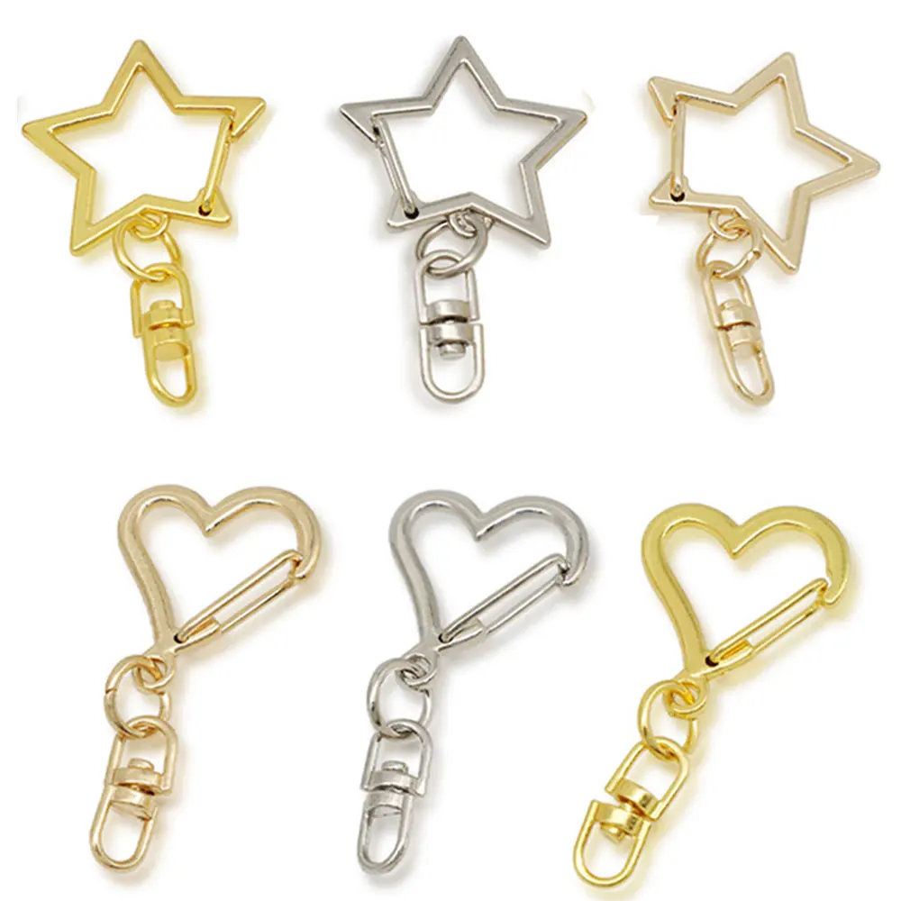 10pcs/lot Alloy Star Pentagram Hollow Key Chain Heart Key Ring for DIY Jewelry Making Lobster Clasp KeyRing Keychain Accessories
10pcs/lot Alloy Star Pentagram Hollow Key Chain Heart Key Ring for DIY Jewelry Making Lobster Clasp KeyRing Keychain Accessories