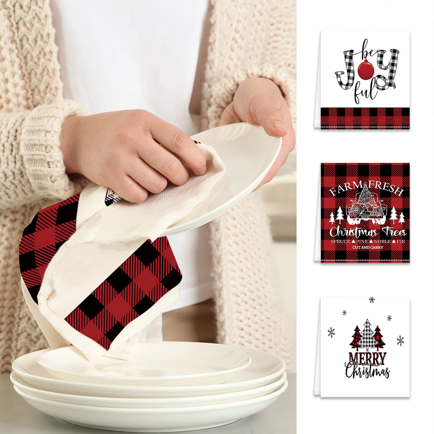 1Pcs Soft Christmas Kitchen Towels Xmas Tree Large Buffalo Check Plaid Hand Towels Reusable Absorbent Cooking Cloth
1Pcs Soft Christmas Kitchen Towels Xmas Tree Large Buffalo Check Plaid Hand Towels Reusable Absorbent Cooking Cloth