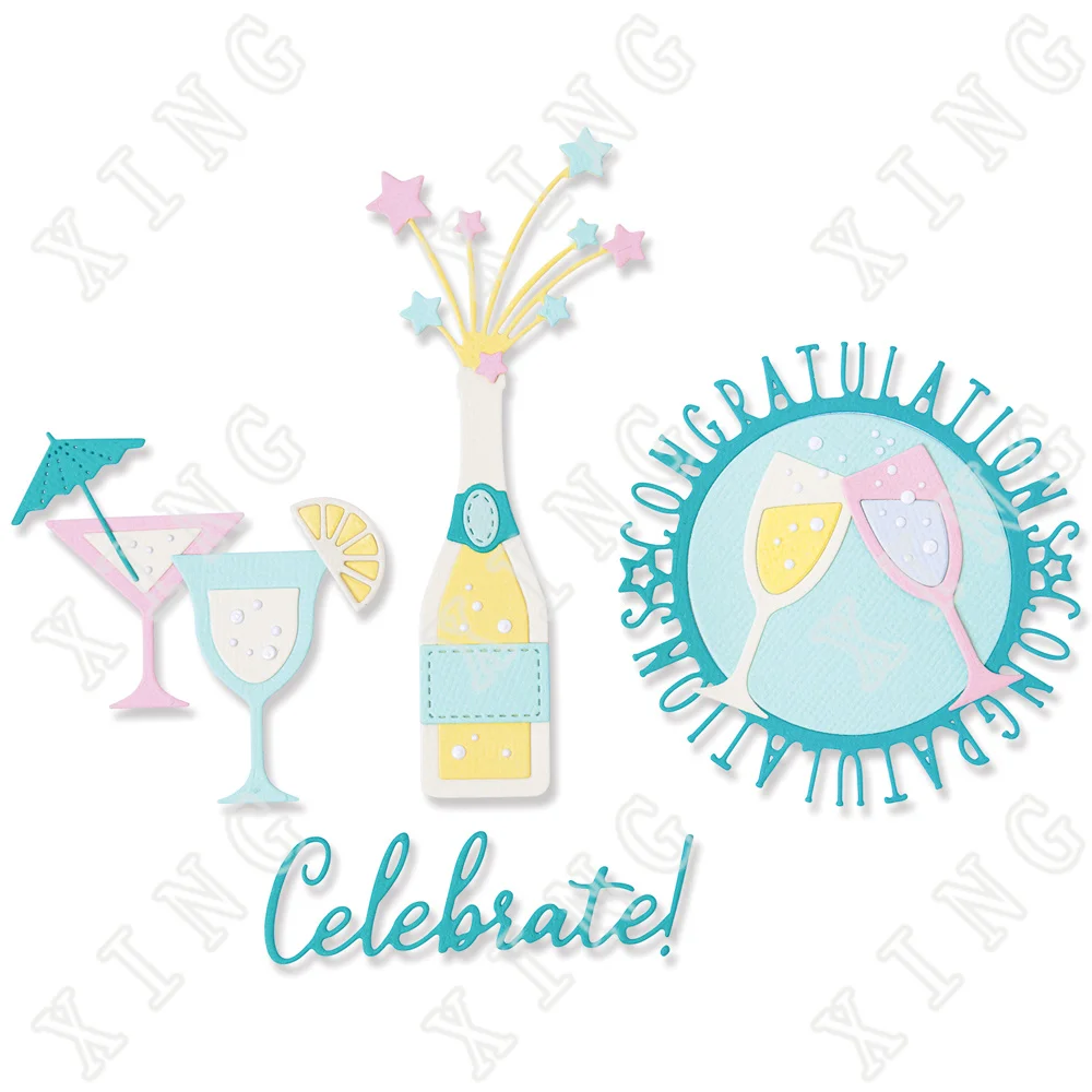 New Celebrate Bottles Wine Glasses Metal Cutting Dies Diy Craft Paper Greeting Card Scrapbooking Album Decoration Embossing Mold
New Celebrate Bottles Wine Glasses Metal Cutting Dies Diy Craft Paper Greeting Card Scrapbooking Album Decoration Embossing Mold