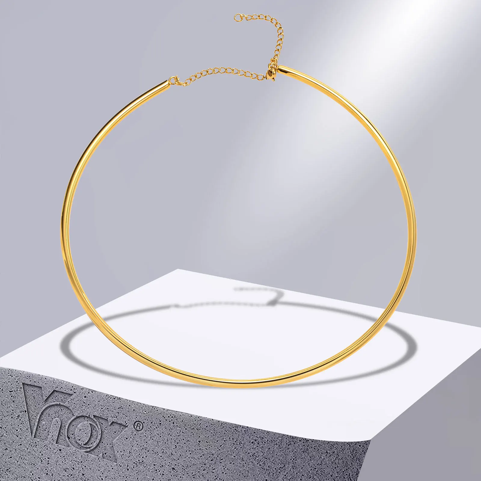 Vnox Minimalist Women Torques Gift Jewelry, Gold Color Stainless Steel 4MM Wide Chain Choker Necklace
Vnox Minimalist Women Torques Gift Jewelry, Gold Color Stainless Steel 4MM Wide Chain Choker Necklace