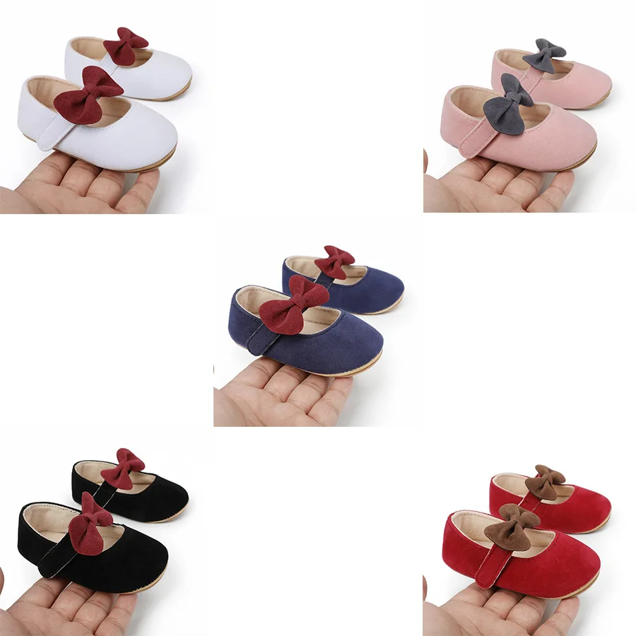 

Baby Girls Cotton Shoes Retro Bowknot Spring Autumn Toddlers Prewalkers Cotton Shoes Infant Soft Bottom First Walkers 0-18M