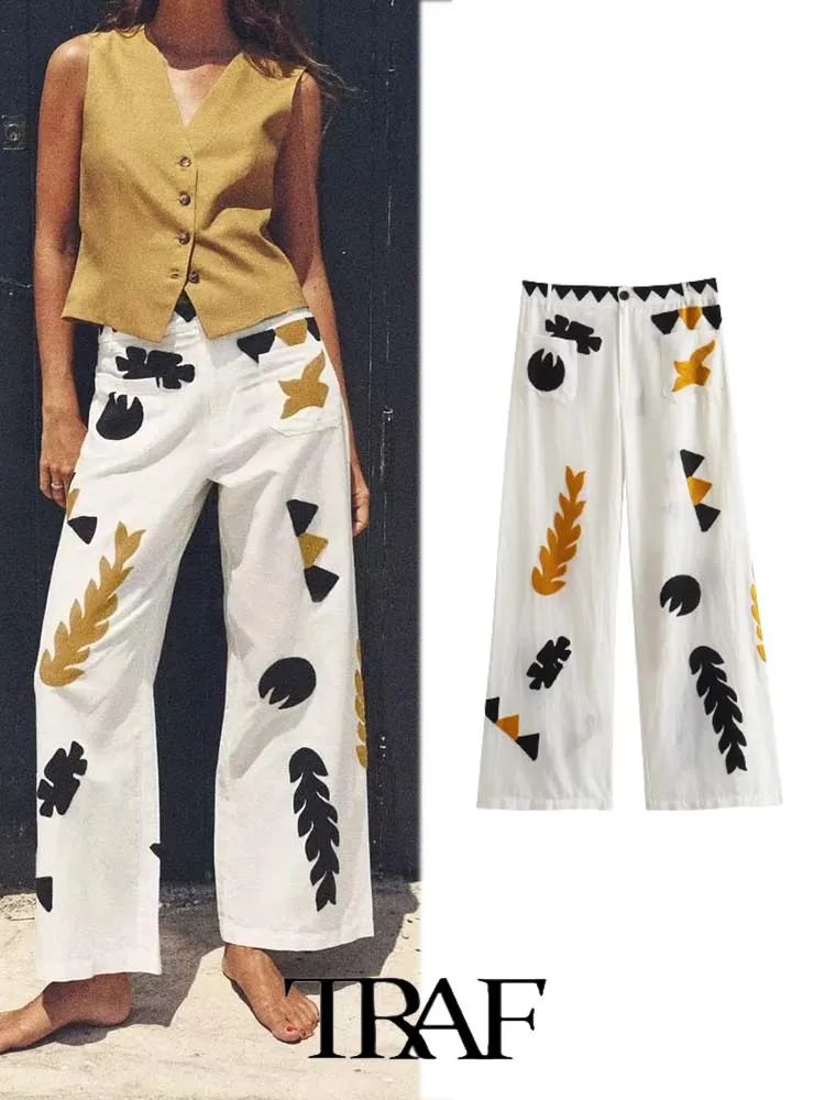 TRAF Women Pants 2023 New Fashion Pocket Decoration Design With Printed Casual Pants The Cuffs Female Trousers
TRAF Women Pants 2023 New Fashion Pocket Decoration Design With Printed Casual Pants The Cuffs Female Trousers