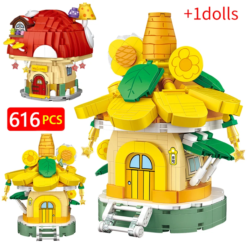 616PCS City Mini Fairy Sunflower DIY House Building Bricks Mushroom Architecture Model FiguresBricks Toys for Children Gift
616PCS City Mini Fairy Sunflower DIY House Building Bricks Mushroom Architecture Model FiguresBricks Toys for Children Gift