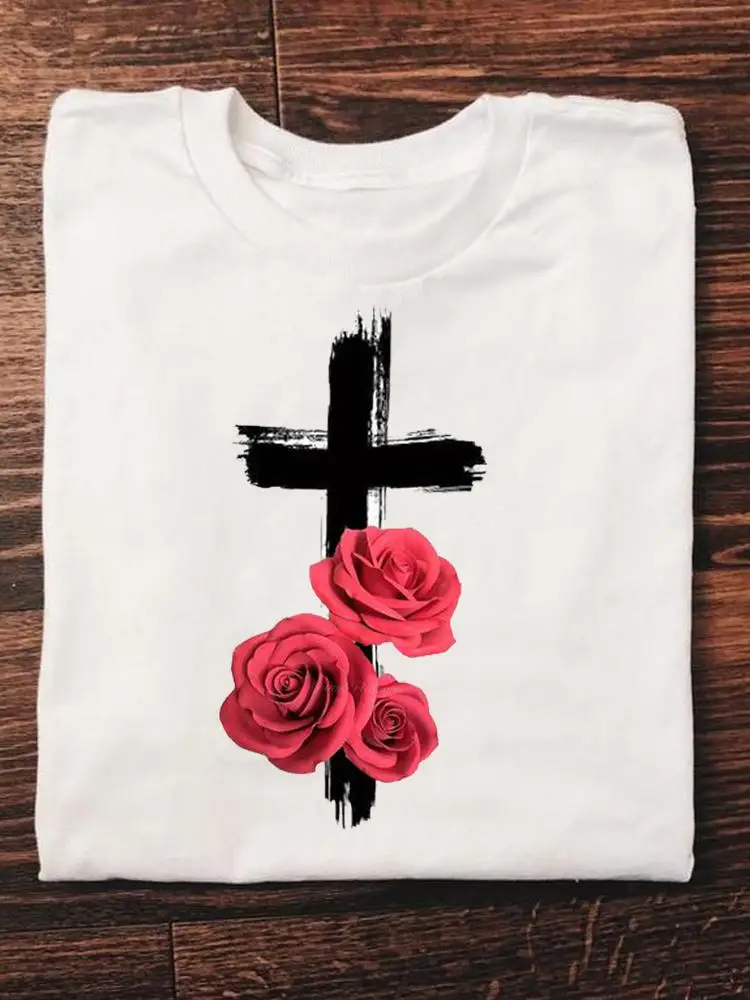 Print T Fashion Flower Faith 90s Trend Lovely Women's Clothing Short Sleeve Clothes Ladies Female Graphic Tee Summer T-shirts
Print T Fashion Flower Faith 90s Trend Lovely Women's Clothing Short Sleeve Clothes Ladies Female Graphic Tee Summer T-shirts
