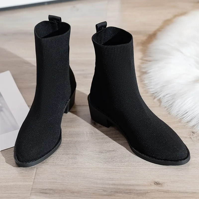 2023 New Sexy Women Boots Ankle High-heel Shoes Woman Stretch Fabric Knee-High Pointed Socks Shoes Brand Shoes Woman
2023 New Sexy Women Boots Ankle High-heel Shoes Woman Stretch Fabric Knee-High Pointed Socks Shoes Brand Shoes Woman