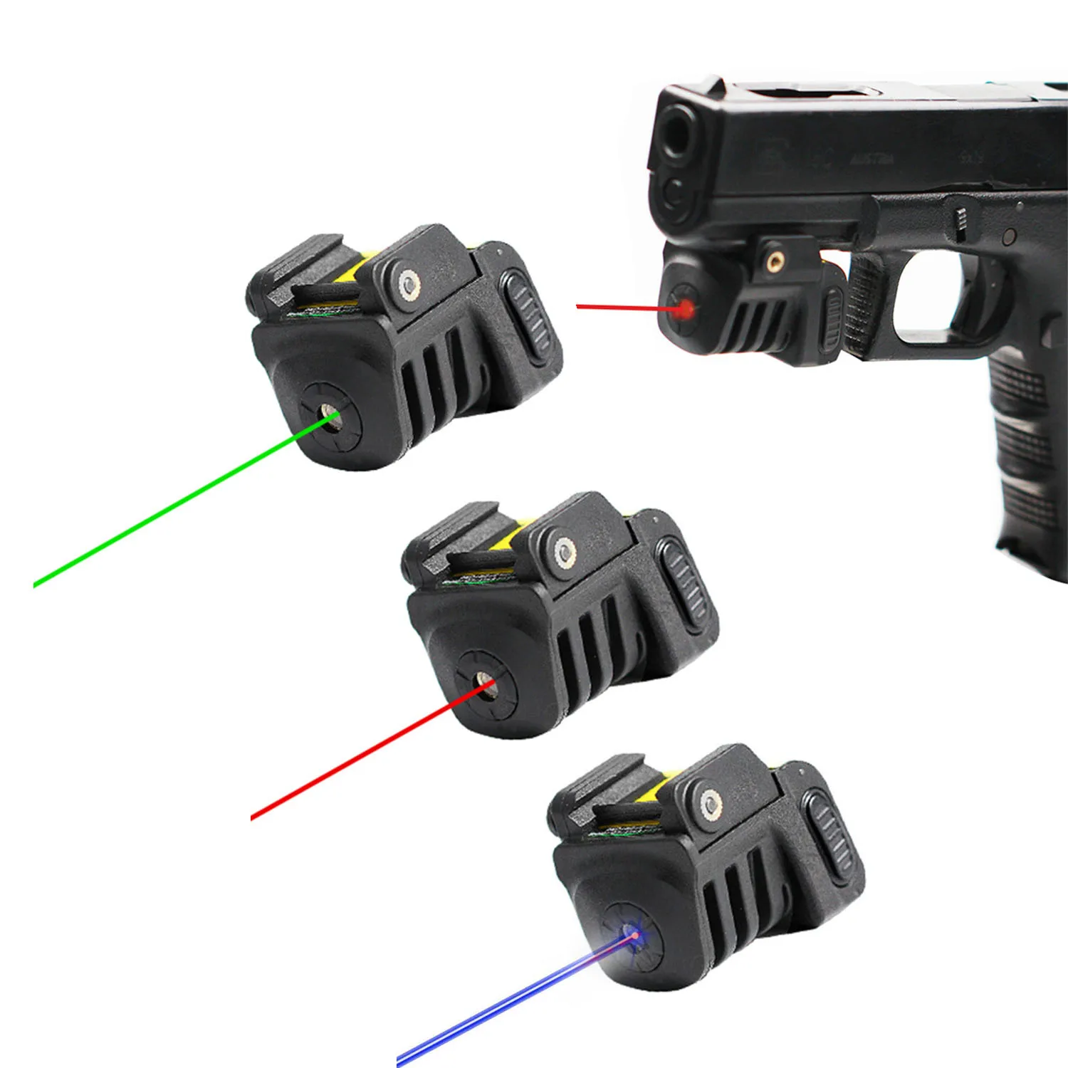 

Лазерная указка для оружия Taurus G2 G2C G3 G3C Glock 17 19 Sig Sauer P226, перезаряжаемая через USB, зеленая, красная, синяя точка