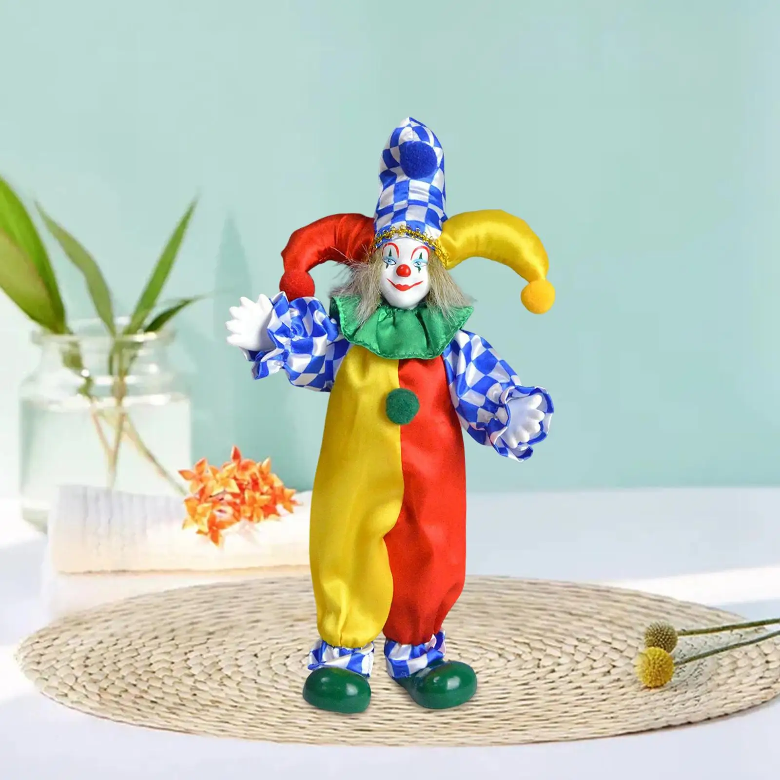 24cm Tall Clown Doll Figure Figurine Toy Decorative with Clothes for Living Room Halloween
24cm Tall Clown Doll Figure Figurine Toy Decorative with Clothes for Living Room Halloween
