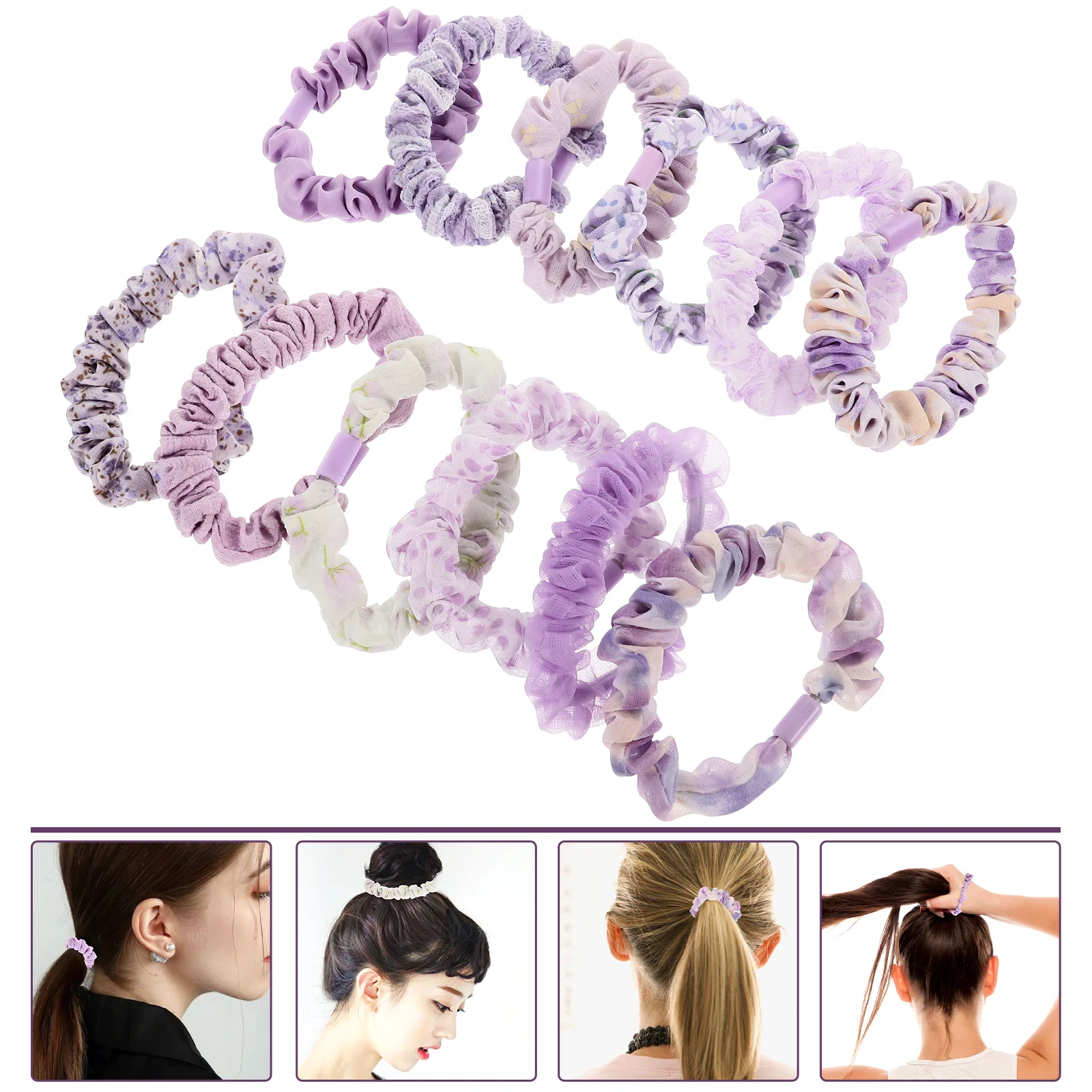 

Broken Flower Large Intestine Hair Ties Scrunchies Girls Elastic Stretchy Women Bands For Ponytail Holder Holders
