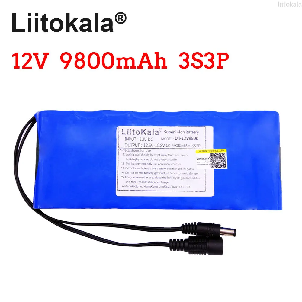 LiitoKala 18650 12V 9800mAh 18650 Rechargeable Lithium Battery Pack Charging Power Bank for GPS Car Camera,High Quality
LiitoKala 18650 12V 9800mAh 18650 Rechargeable Lithium Battery Pack Charging Power Bank for GPS Car Camera,High Quality