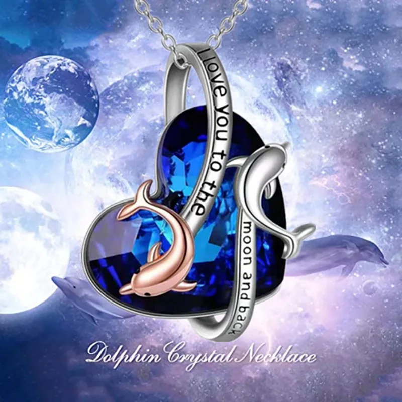 Dolphin Blue Crystal Necklace Fashion Crystal Animal Dolphin Jewelry Pendant Ladies Party Wedding Birthday Anniversary Gift
Dolphin Blue Crystal Necklace Fashion Crystal Animal Dolphin Jewelry Pendant Ladies Party Wedding Birthday Anniversary Gift