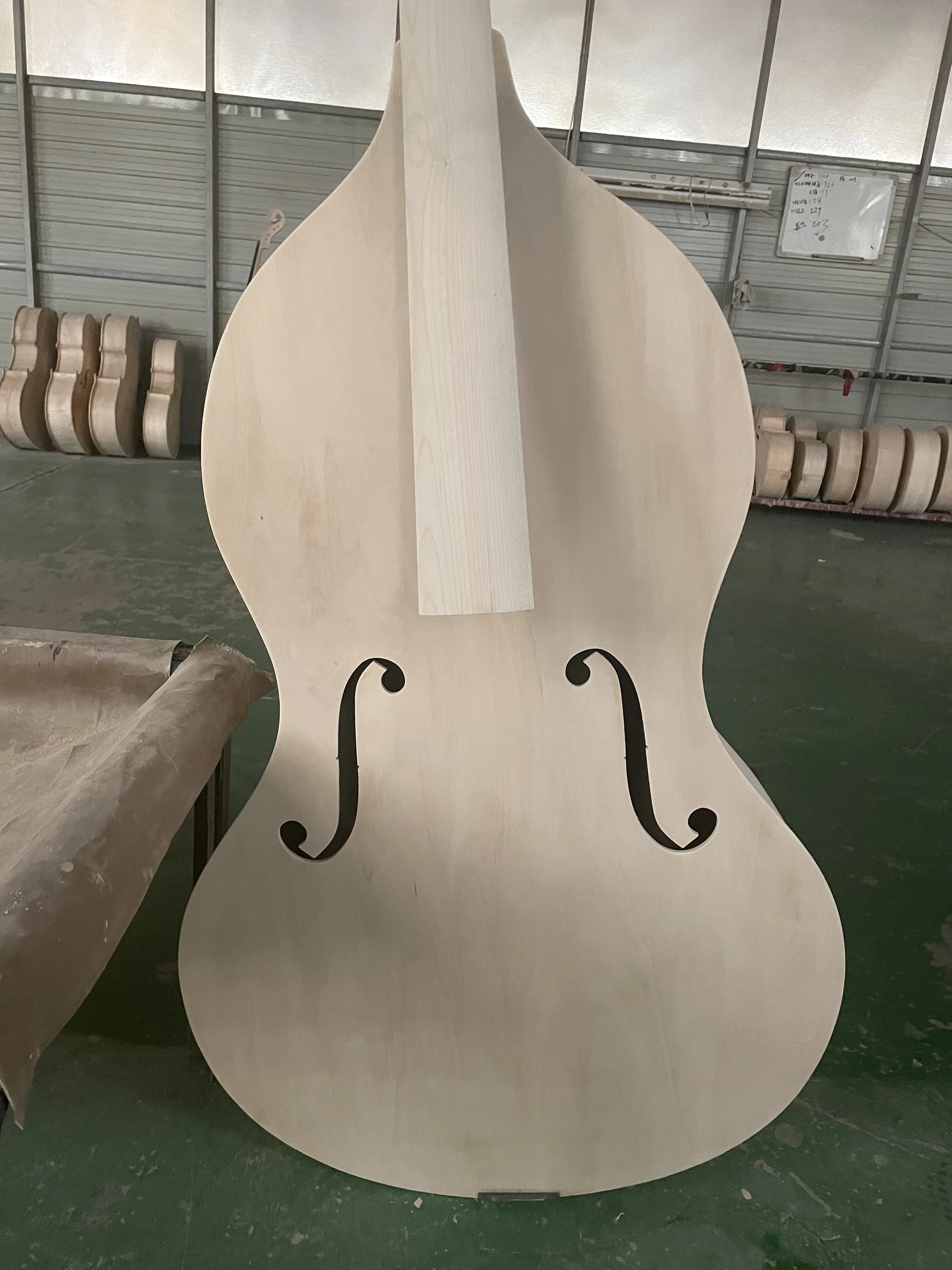 

Full handmade special shape white 3/4 upright bass unfinished body&neck spruce top plywood back maple pasted 1/4 double bass