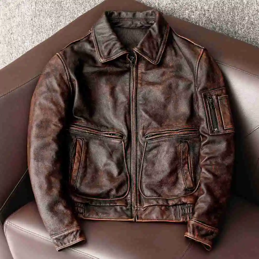 And Spring Autumn New Genuine Leather Jacket Vintage Cowhide Coat Casual Men Flight Suit Clothing Size S-5XL
And Spring Autumn New Genuine Leather Jacket Vintage Cowhide Coat Casual Men Flight Suit Clothing Size S-5XL