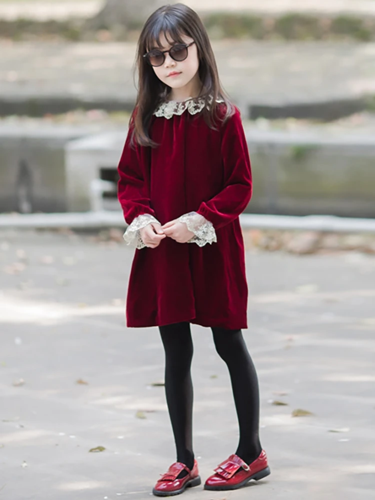 New 2022 Spring Autumn Girls Kids Teens Lace Flower Princess Elegant Dresses Children Clothing Velvet Knee-length Dresses Q43
New 2022 Spring Autumn Girls Kids Teens Lace Flower Princess Elegant Dresses Children Clothing Velvet Knee-length Dresses Q43