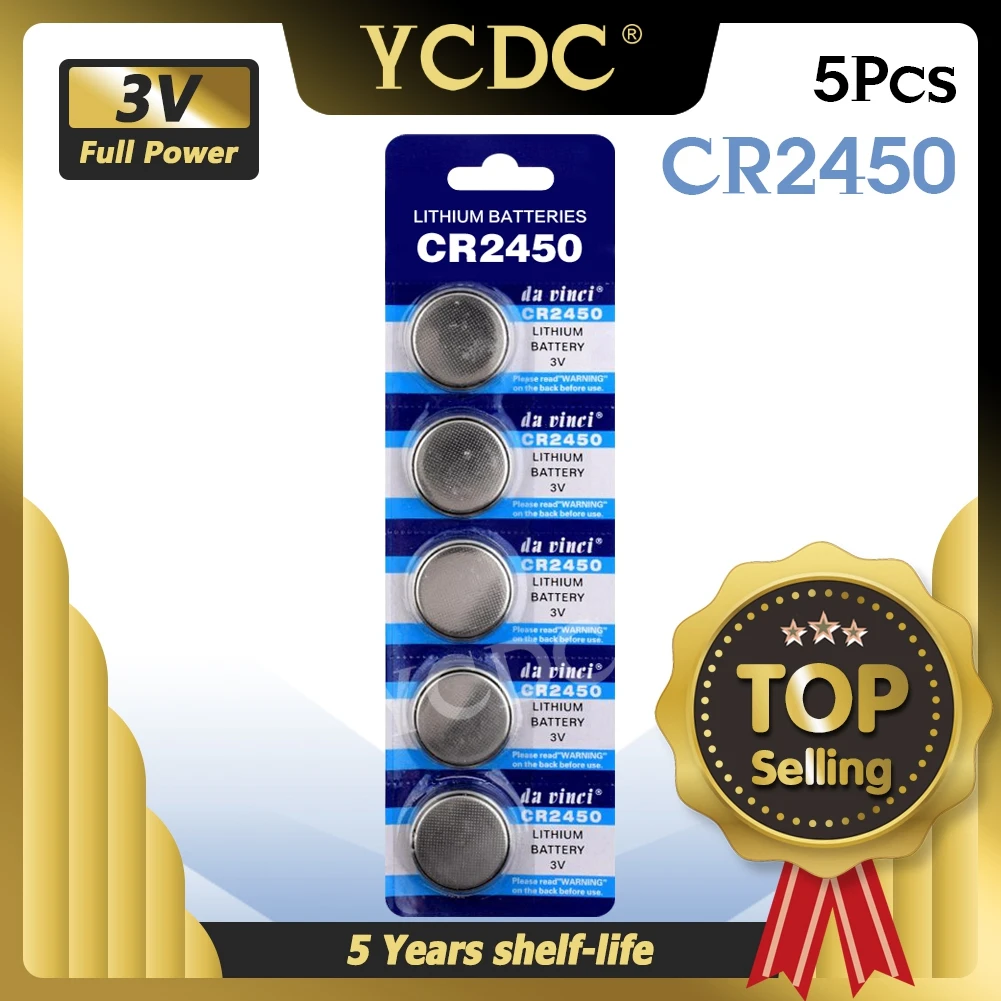 5pcs/lot 3V CR 2450 CR2450 Lithium Batteries KCR2450 5029LC LM2450 Button Cell Coin Battery For Watch Electronic Toy Remote
5pcs/lot 3V CR 2450 CR2450 Lithium Batteries KCR2450 5029LC LM2450 Button Cell Coin Battery For Watch Electronic Toy Remote