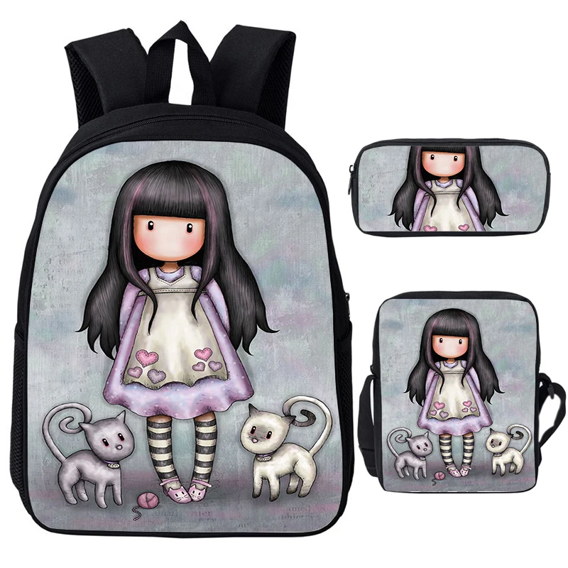 3pcs/Set Funny Santoro Gorjuss School Backpack Shoulder Bag Pencil Case Student Girls Schoolbag Children Bookbag Travel Rucksack
3pcs/Set Funny Santoro Gorjuss School Backpack Shoulder Bag Pencil Case Student Girls Schoolbag Children Bookbag Travel Rucksack