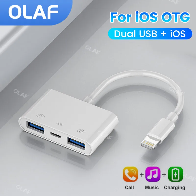 

3 In 1 for Lightning To USB OTG Converter Adapter for iPhone Mouse Keyboard Charging U Disk Camera Card Reader Data Converter