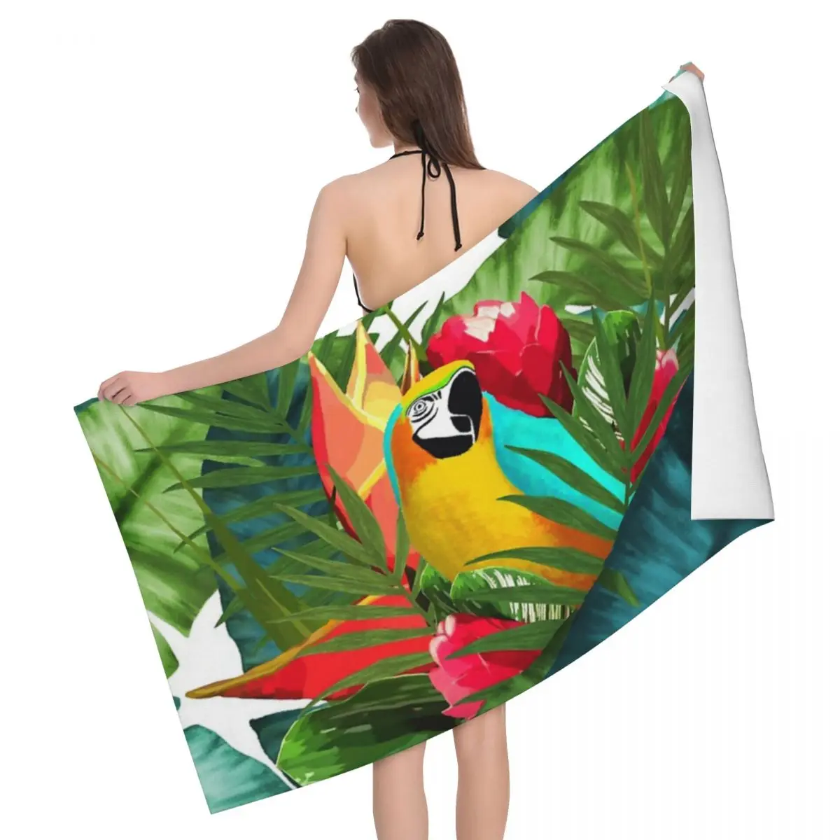 Fresh Parrot Tropical Banana Leaves Bouquet 80x130cm Bath Towel Soft For Pool Holiday Gift 
Fresh Parrot Tropical Banana Leaves Bouquet 80x130cm Bath Towel Soft For Pool Holiday Gift