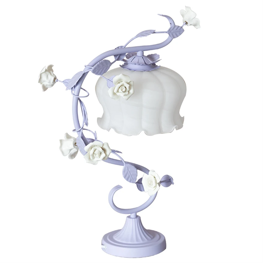 Pastoral European purple flowers handmade table lamps bedroom princess girl princess room study decoration table lights fixtures
Pastoral European purple flowers handmade table lamps bedroom princess girl princess room study decoration table lights fixtures