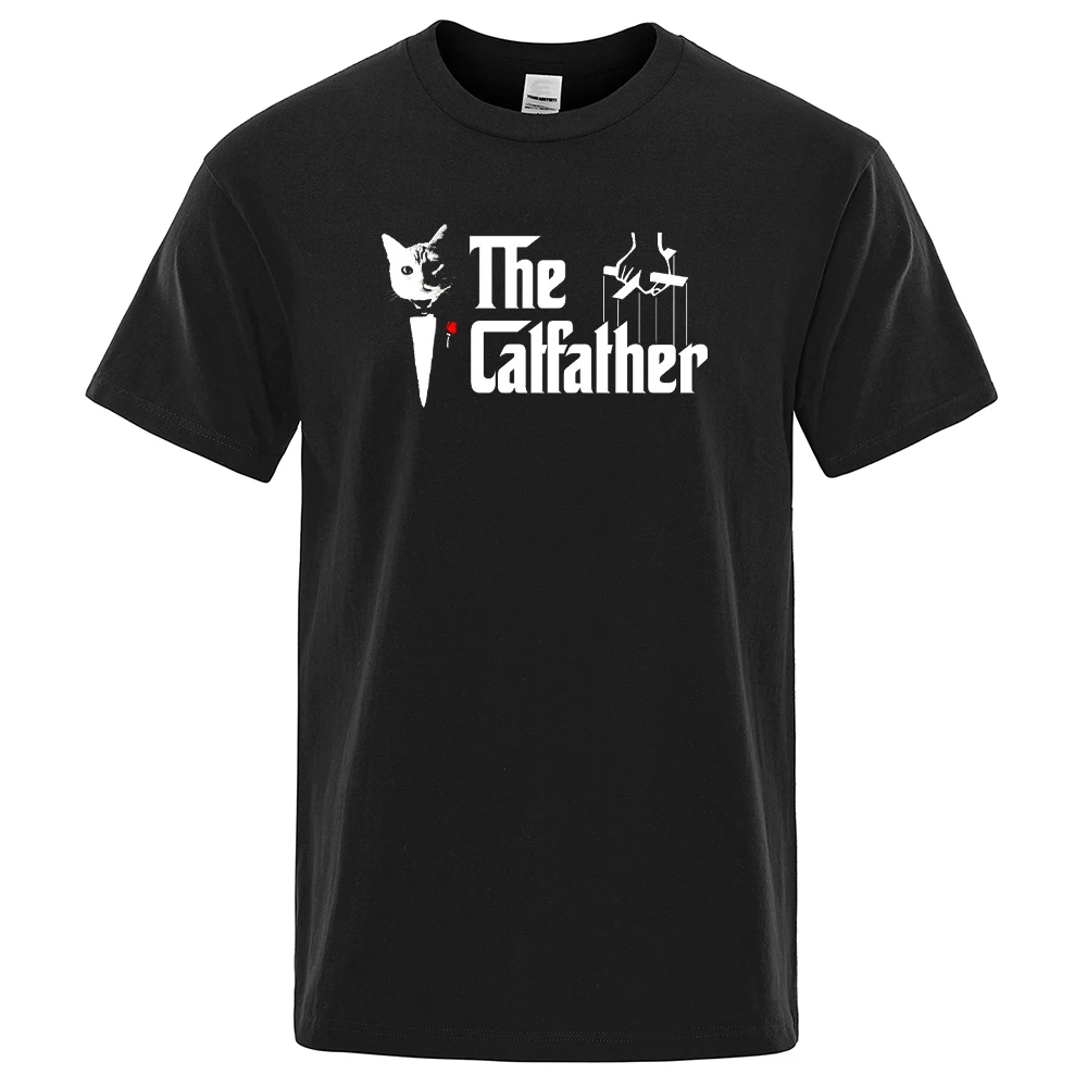 

The Catfather Cat Cool Printing Man Tshirt Casual Comfortable T-Shirt Fashion Vintage Tee Shirts Oversized Casual T Shirts Men's