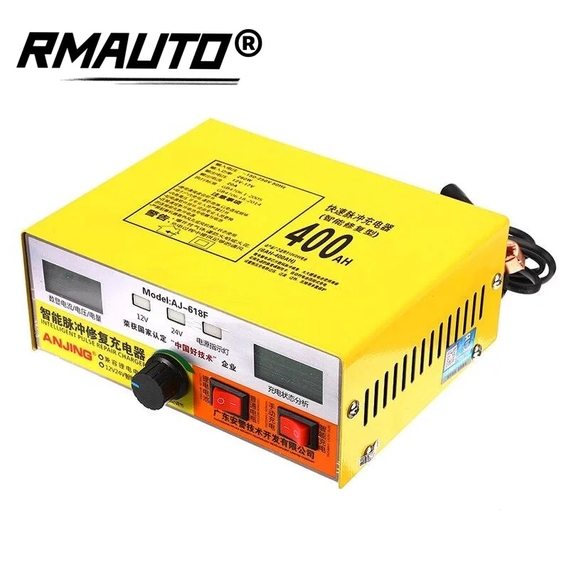 12V-24V 400W Automatic Intelligent Pulses Repair Charger Digital Display AJ618F for Wet Dry Lead Acid Lithium Battery Charger
12V-24V 400W Automatic Intelligent Pulses Repair Charger Digital Display AJ618F for Wet Dry Lead Acid Lithium Battery Charger