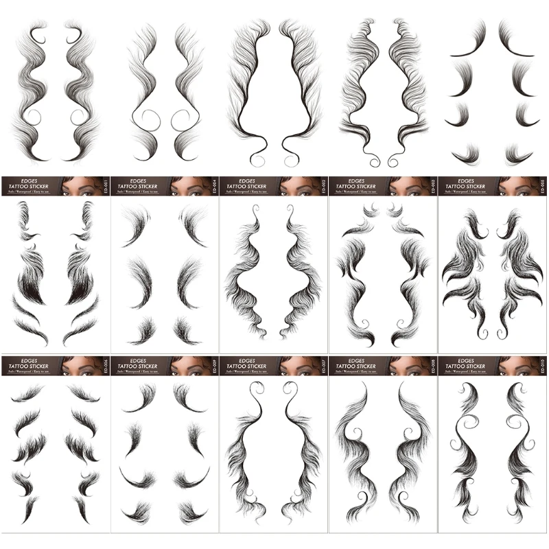 15 Sheets Temporary Baby Hair Edges Side Bangs Tattoo Stickers Realistic DIY Hairstyling Hair Tattooing Sleek Template Long
15 Sheets Temporary Baby Hair Edges Side Bangs Tattoo Stickers Realistic DIY Hairstyling Hair Tattooing Sleek Template Long