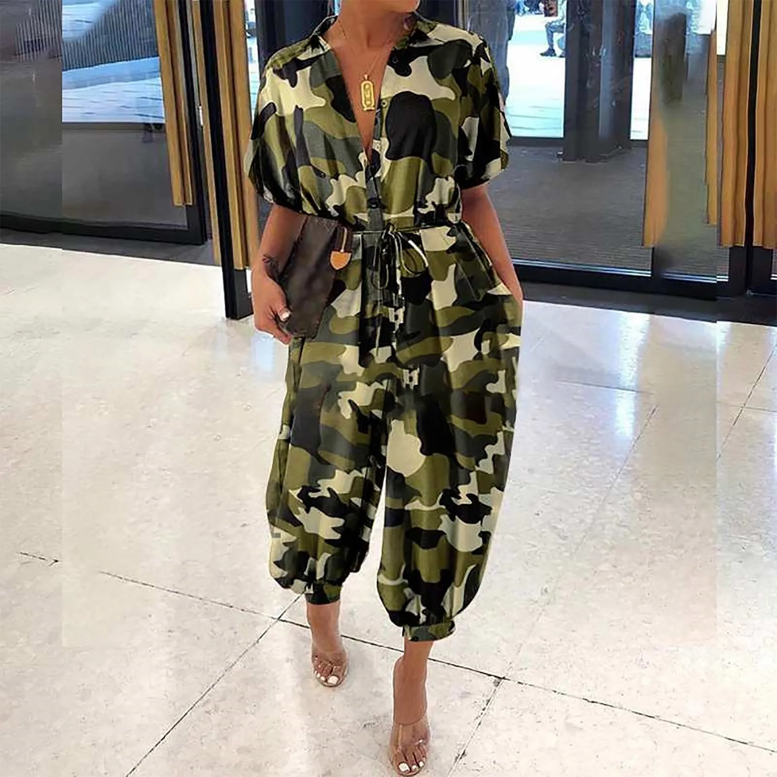 Women's Bodycon Suit Baggy Jumpsuit Woman Rompers Woman Jumpsuits Elegant Summer Wear Dots Print Short Sleeve Button Playsuits
Women's Bodycon Suit Baggy Jumpsuit Woman Rompers Woman Jumpsuits Elegant Summer Wear Dots Print Short Sleeve Button Playsuits