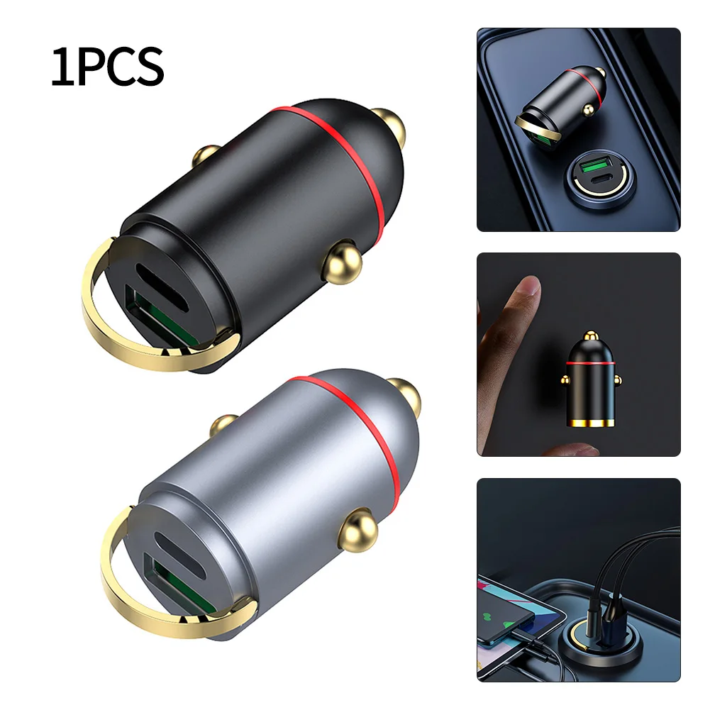 Mini Car Phone Fast Charger Adapter Accessories 30W Dual USB Type-C PD Charger Adapter Hot Sale Car Interior Parts
Mini Car Phone Fast Charger Adapter Accessories 30W Dual USB Type-C PD Charger Adapter Hot Sale Car Interior Parts