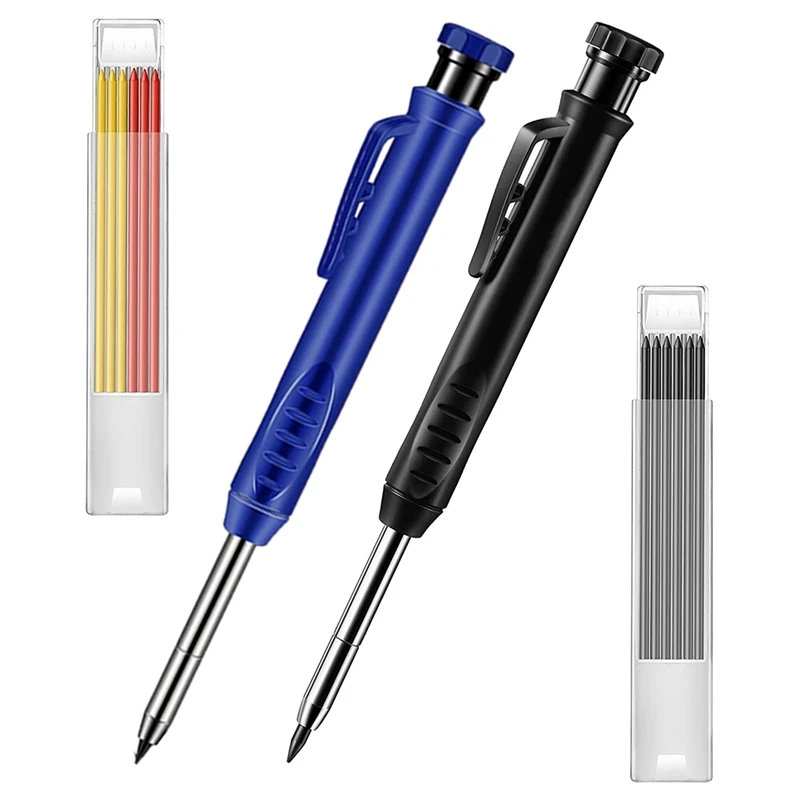 2 Pieces Solid Carpenter Pencil with 14 Refill Red Yellow Black, Marking Tool with Built-in Sharpener for Woodworking
2 Pieces Solid Carpenter Pencil with 14 Refill Red Yellow Black, Marking Tool with Built-in Sharpener for Woodworking