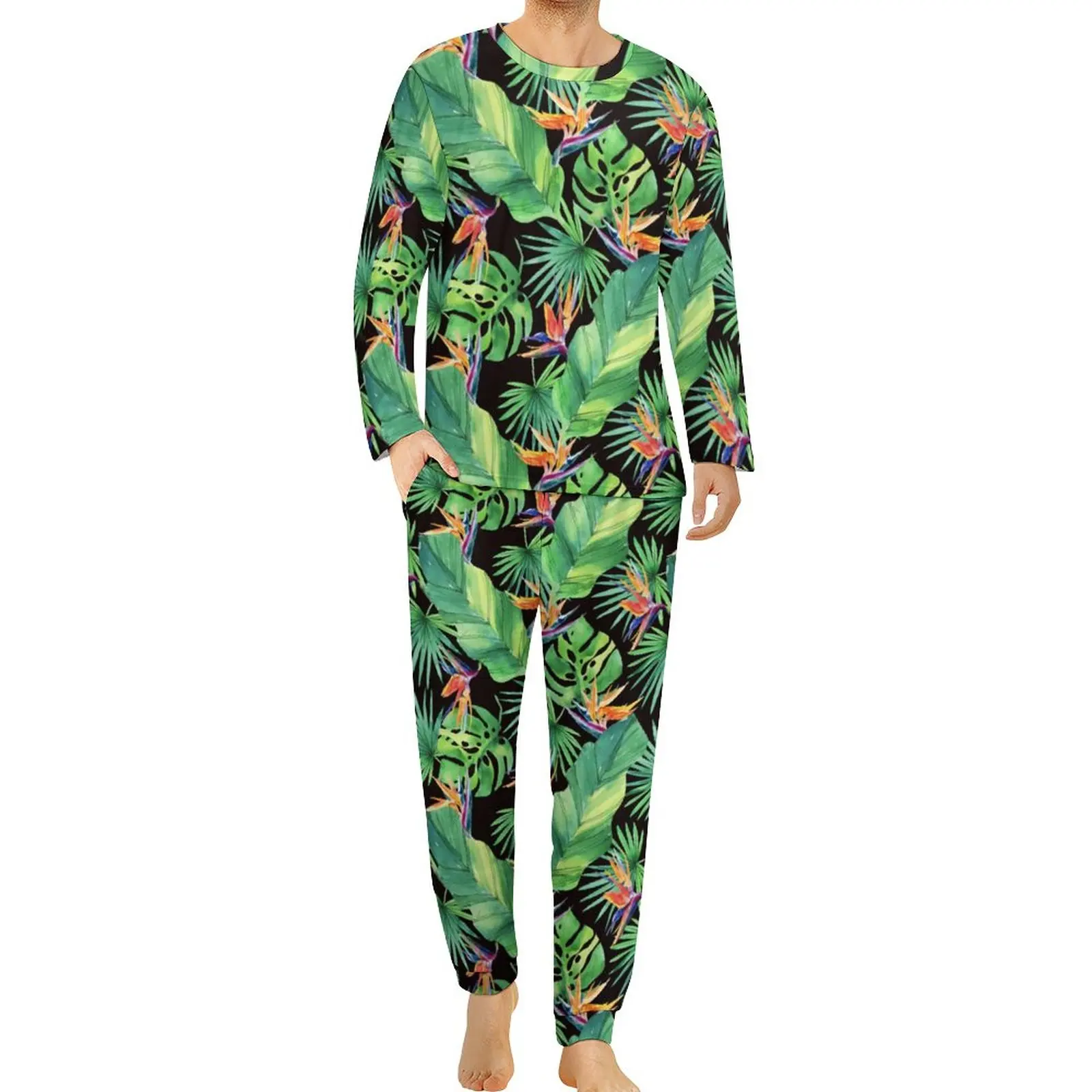 Jungle Tropical Print Pajamas Spring Bird of Paradise Casual Sleepwear Men 2 Pieces Long Sleeves Cute Oversized Pajama Sets
Jungle Tropical Print Pajamas Spring Bird of Paradise Casual Sleepwear Men 2 Pieces Long Sleeves Cute Oversized Pajama Sets