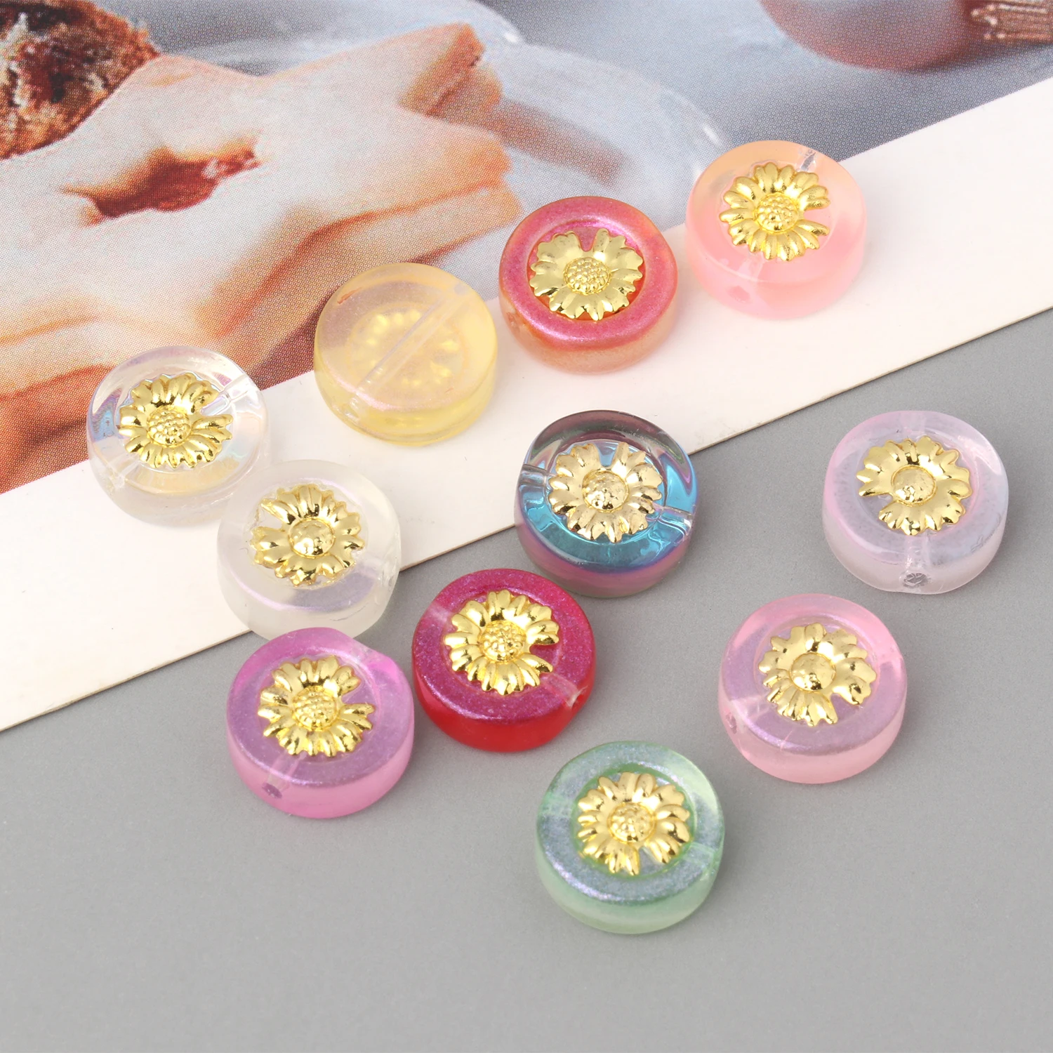 10x4mm Sunflower Czech Lampwork Spacer Beads Flat Round Loose Crystal Bead For DIY Jewelry Making Supplies Accessories Wholesale
10x4mm Sunflower Czech Lampwork Spacer Beads Flat Round Loose Crystal Bead For DIY Jewelry Making Supplies Accessories Wholesale