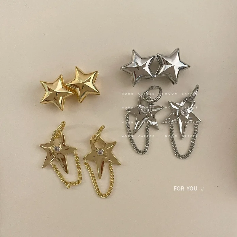 Fashion Punk Pentagram Titanium Steel Earrings 2023 Retro Trendy Design Personality Ear Buckle Tassel Earrings Female Jewelry 
Fashion Punk Pentagram Titanium Steel Earrings 2023 Retro Trendy Design Personality Ear Buckle Tassel Earrings Female Jewelry