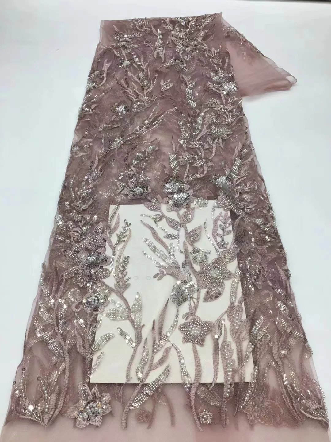 African Mesh Handmade Beaded Lace Fabric 5 Yards 2022 High Quality Embroidery For Nigerian Wedding Dress Sewing
African Mesh Handmade Beaded Lace Fabric 5 Yards 2022 High Quality Embroidery For Nigerian Wedding Dress Sewing