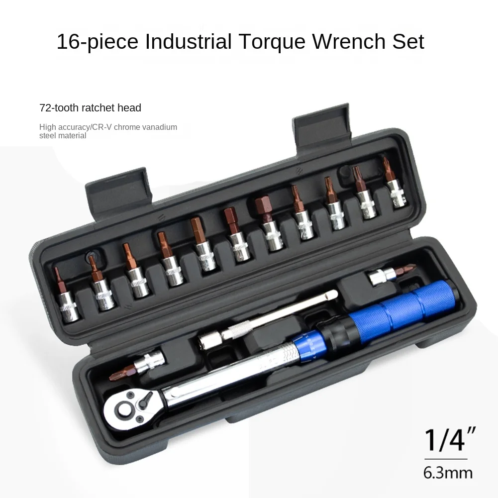 1/4Inch Torque Wrench Set with Screwdriver Bits 2-24 NM Bicycle Preset Torque Key Wrench Tool for Car and Bike Repairing
1/4Inch Torque Wrench Set with Screwdriver Bits 2-24 NM Bicycle Preset Torque Key Wrench Tool for Car and Bike Repairing
