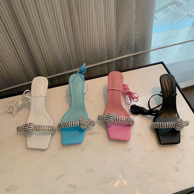 Open Toe Women Sandals Rhinestone Narrow Band Black White Pink Blue Cross Strap Thin High Heels Party Pumps Lace Up Dress Sandal
Open Toe Women Sandals Rhinestone Narrow Band Black White Pink Blue Cross Strap Thin High Heels Party Pumps Lace Up Dress Sandal