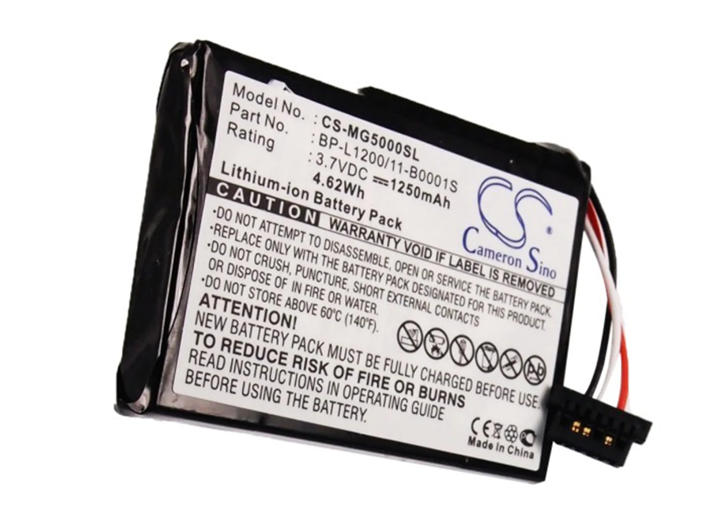 Cameron Sino 1250mA Battery for Typhoon MyGuide SilverGuide 5000, MyGuide SilverGuide 5000 NAV 541380530001, BP-L1200/11-B0001
Cameron Sino 1250mA Battery for Typhoon MyGuide SilverGuide 5000, MyGuide SilverGuide 5000 NAV 541380530001, BP-L1200/11-B0001